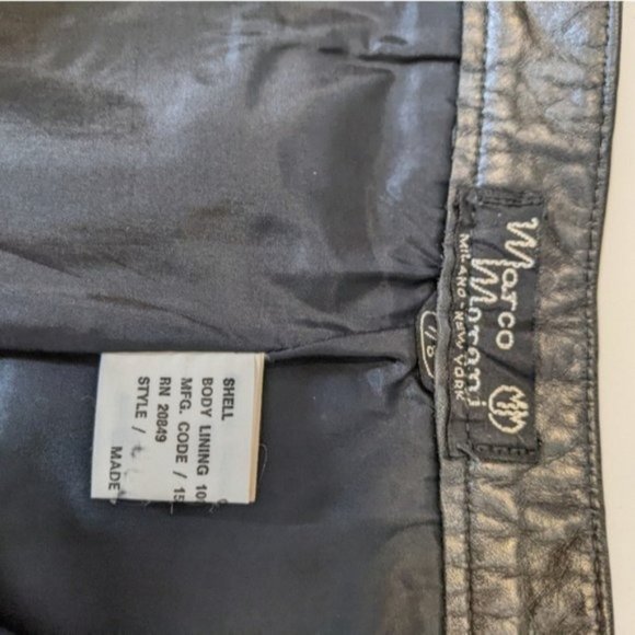 Marco Morani Milan New York Skirt Black Leather Fits EXTRA SMALL XS VINTAGE VTG - Picture 8 of 10